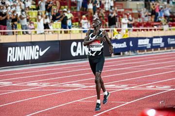 Joshua Cheptegei sets a world 5000m record at the Diamond League meeting in Monaco (Philippe Fitte)