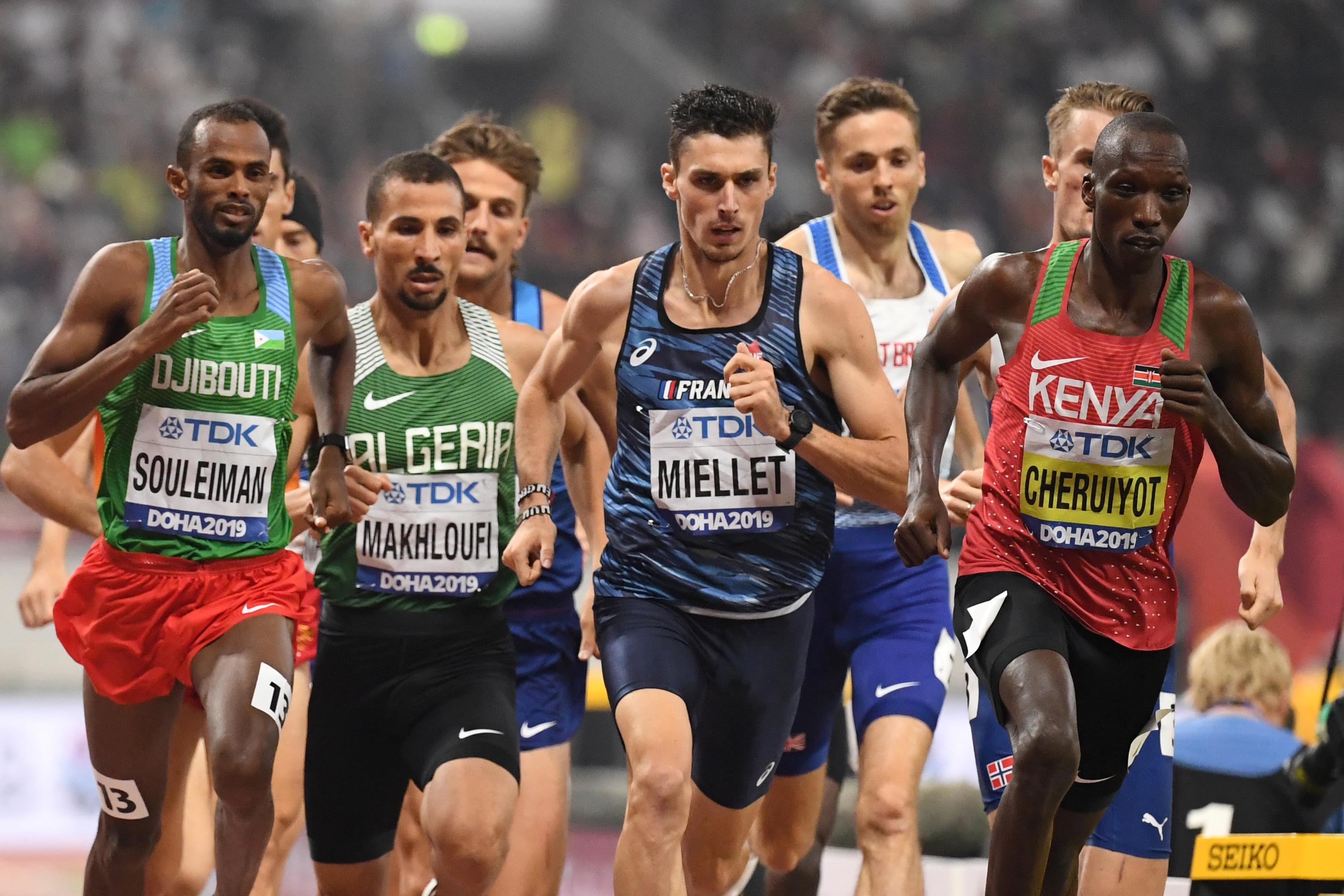 Action from the men's 1500m at the World Championships (AFP / Getty Images)