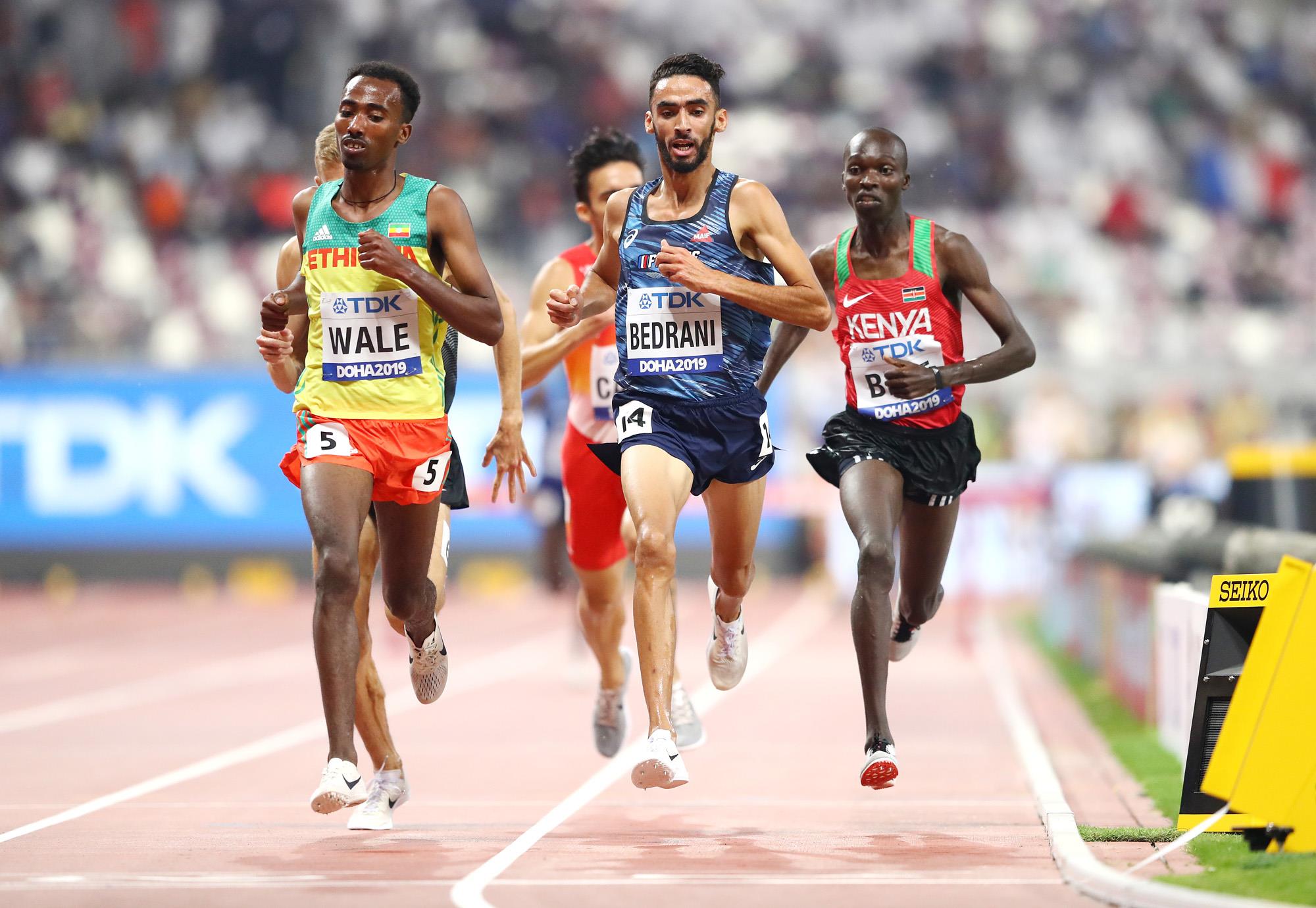 Action from the men's steeplechase at the World Championships (Getty Images)